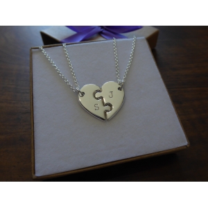 Best Friend Heart Necklaces