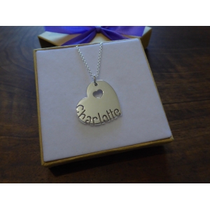 Chunky Heart with Name Necklace