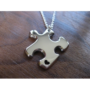 Chunky Silver Puzzle Necklace, Handmade