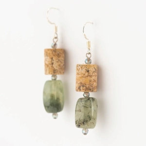 Prehnite Epidote and Jasper Earrings