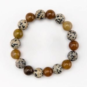 Unisex Dalmatian and Quartz Bracelet