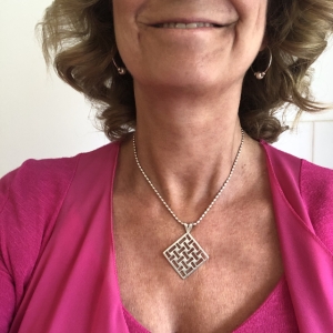 Devotion Woven Square Statement Pendant Necklace