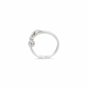 Silver Sapphire Drop Ring