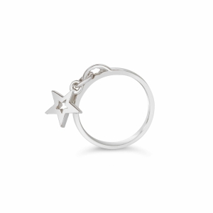Silver Star Drop Ring