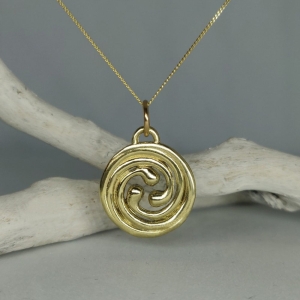 Celtic Spiral Necklace - 14K Yellow Gold