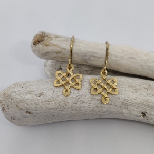 Celtic Love Knot Earrings - 14K Yellow Gold
