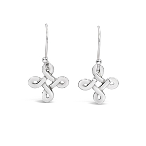 Diagonal Celtic Knot Earrings - Argentium Silver