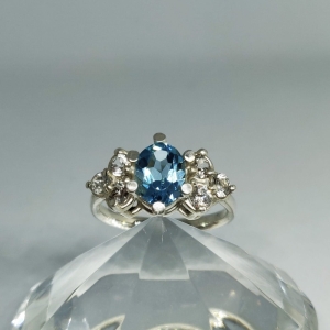 London Blue Ring - Argentium Silver Ring with London Blue Topaz