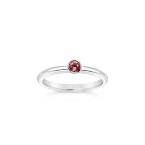 Silver Small Solitaire Ring - Argentium Silver Pink Topaz