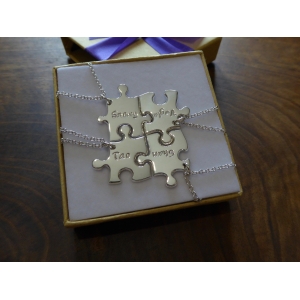 Four Puzzle Pendants with Personalisation
