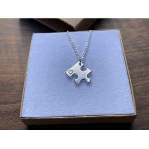 Miniature Jigsaw Puzzle Charm with Heart
