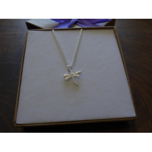 Silver Dragonfly Charm Necklace
