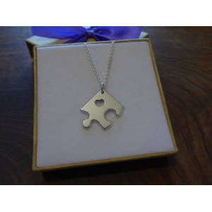 Silver Jigsaw Puzzle Necklace
