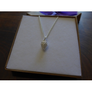Silver Pinecone Charm Necklace
