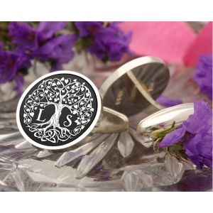 Love Heart Tree Cufflinks Handmade in the UK Sterling Silver