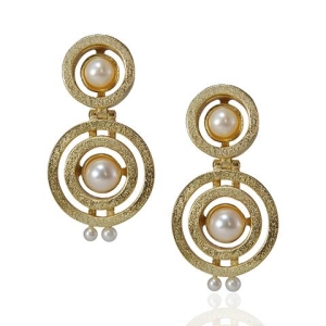 Circles & Pearls Drop Earrings