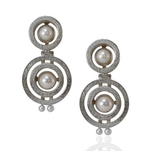 Circles & Pearls Drop Earrings