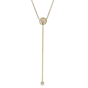 Circles & Pearls Drop Necklace