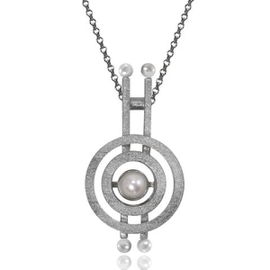 Circles & Pearls Linear Necklace