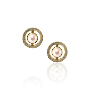 Circles & Pearls Stud Earrings