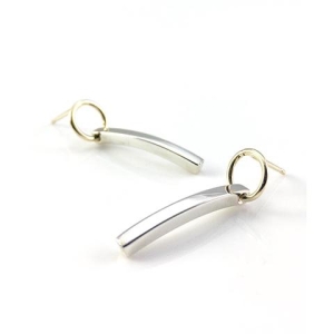 Silver and Gold Curve Earrings