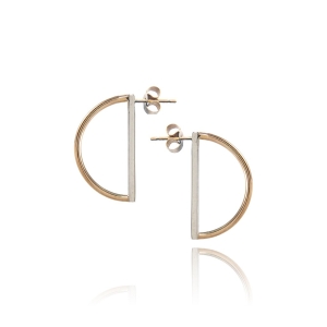 Silver and Gold Profile Earrings