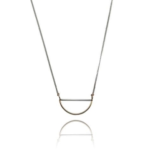 Silver and Gold Profile Necklace