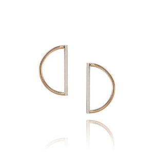 Silver and Gold Section Earrings
