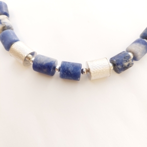 Sodalite & Silver bead necklace