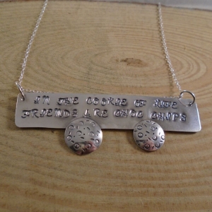 Sterling Silver Stamped Cookie Friends Necklace