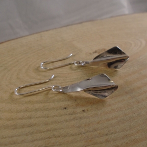 Sterling Silver Folded Kite Earrings