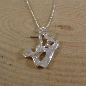 Sterling Silver Hang Glider Reticulated Necklace