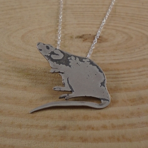 Sterling Silver Rat Necklace