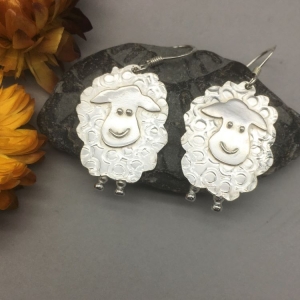 Cute Sheep Silver Drop Earrings