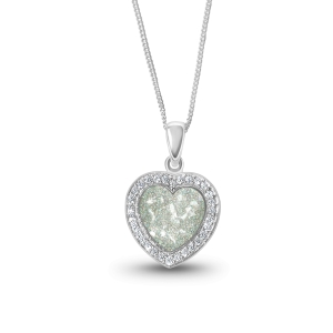 Halo Cubic Zirconia (CZ) Heart Ashes Necklace
