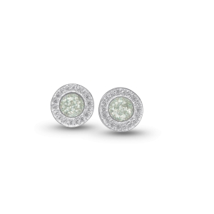 Halo Cubic Zirconia (CZ) Round Ashes Earrings