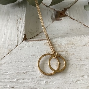 Handmade Gold Double Halo Necklace