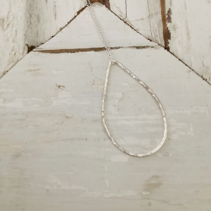 Large Silver Teardrop Necklace