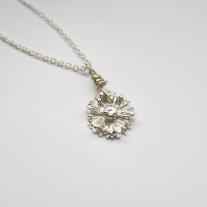 Fine Silver Daisy Necklace | April Birth Flower Jewellery