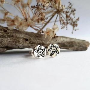 Fine Silver Starfish Stud Earrings | Handmade