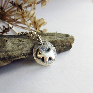 Fine Silver Terrier Dog Necklace | Handmade