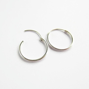 Plain Hinged Hoop Earrings |  Sterling Silver | 20mm