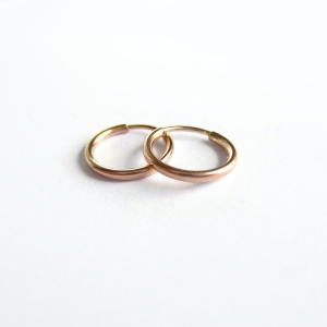 Plain Hoop Earrings |  14K Rose Gold Filled | 11mm