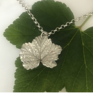 Redcurrant Leaf Pendant - Recycled Silver