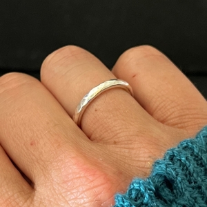 Sterling silver hammered stacking ring