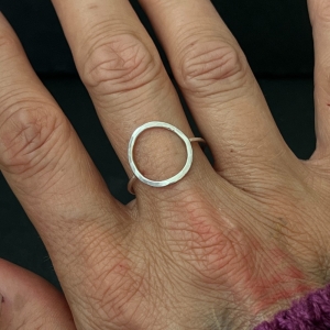 Skinny sterling silver  circle ring