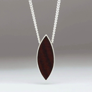 Pea Silver and Wood Pendant