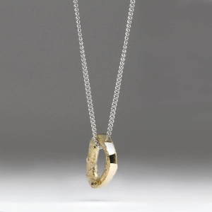 Sand Cast 9ct Yellow Gold Oval Pendant