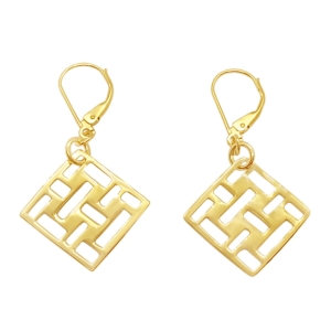 Devotion Woven Square 18ct Yellow Gold Vermeil Earrings