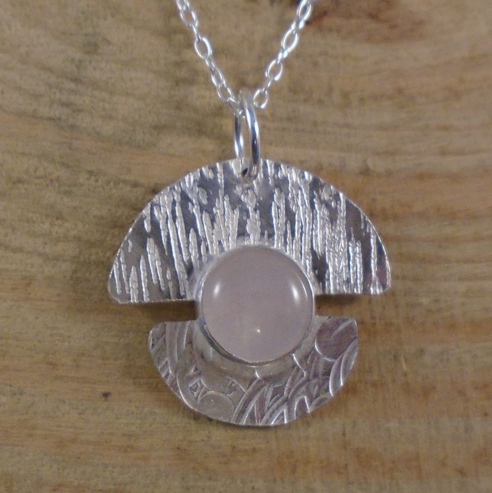 Sterling silver rose hot sale quartz necklace